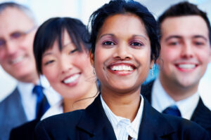 Smiling employees